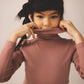 Snap Turtleneck, Cherry. 100% Organic Pima Cotton