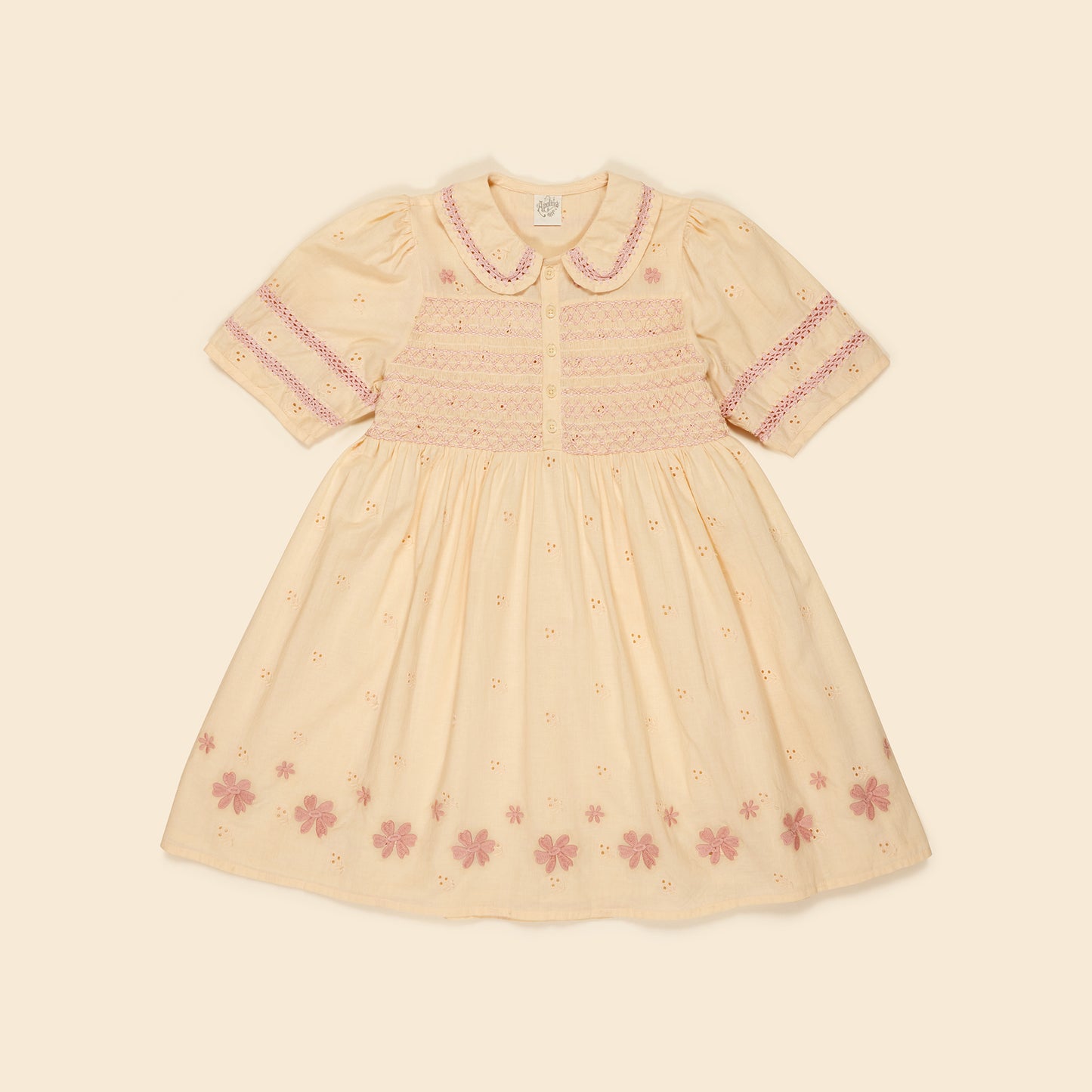 Apolina, Lucie Dress, Milk, Broderie