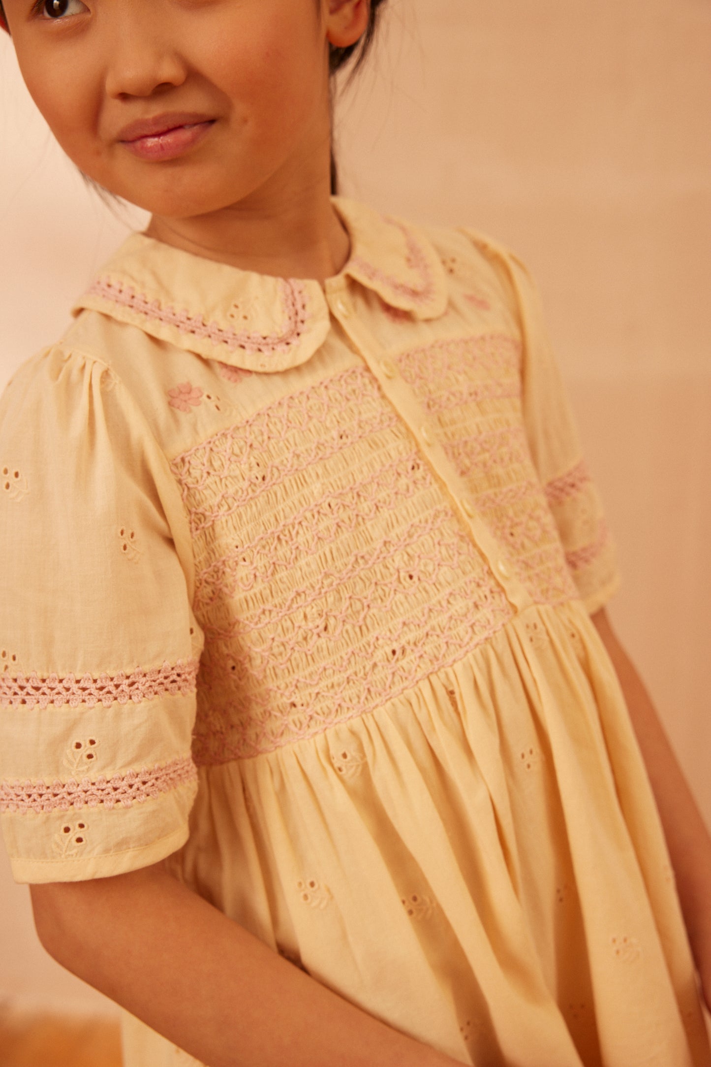 Apolina, Lucie Dress, Milk, Broderie