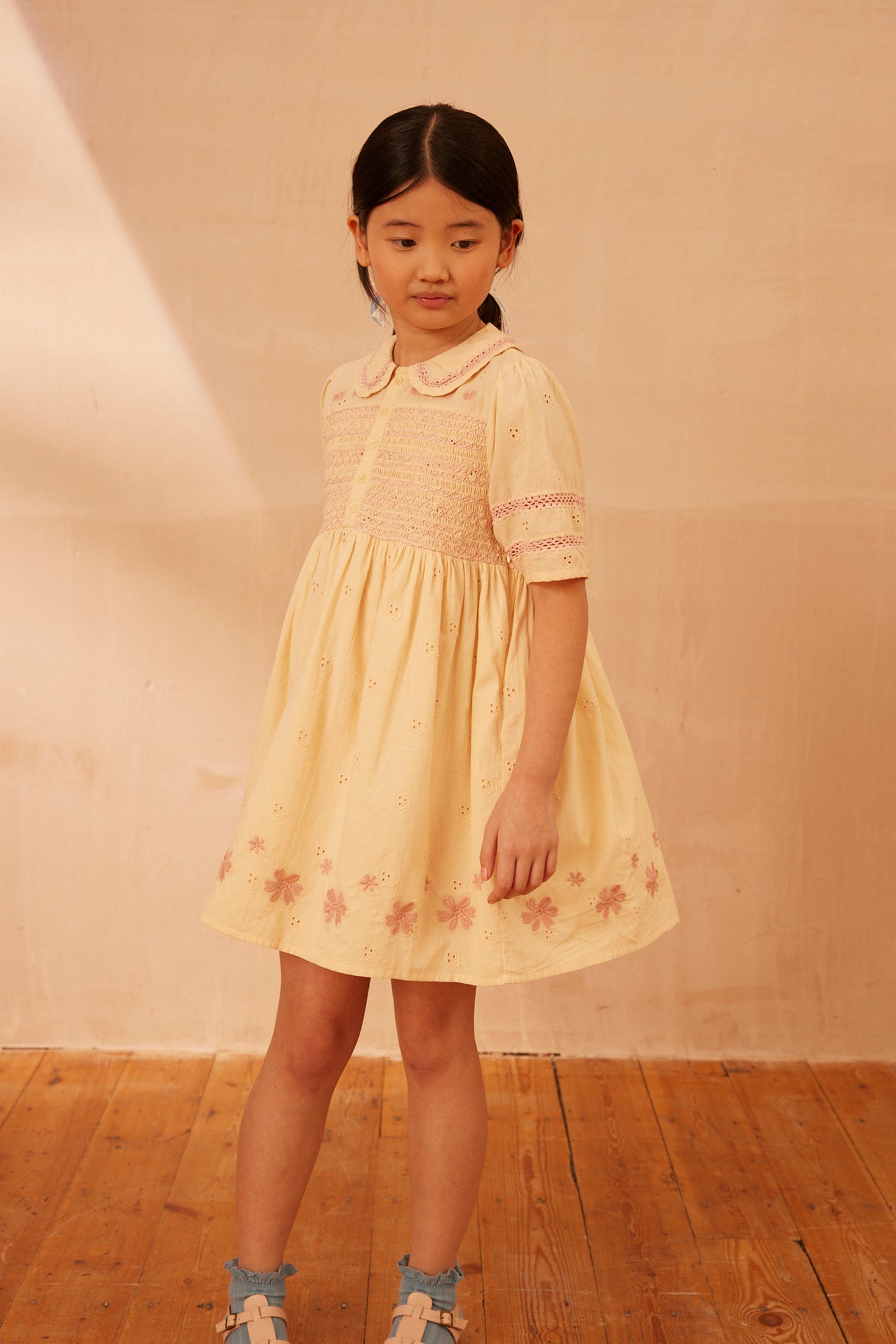 Apolina, Lucie Dress, Milk, Broderie