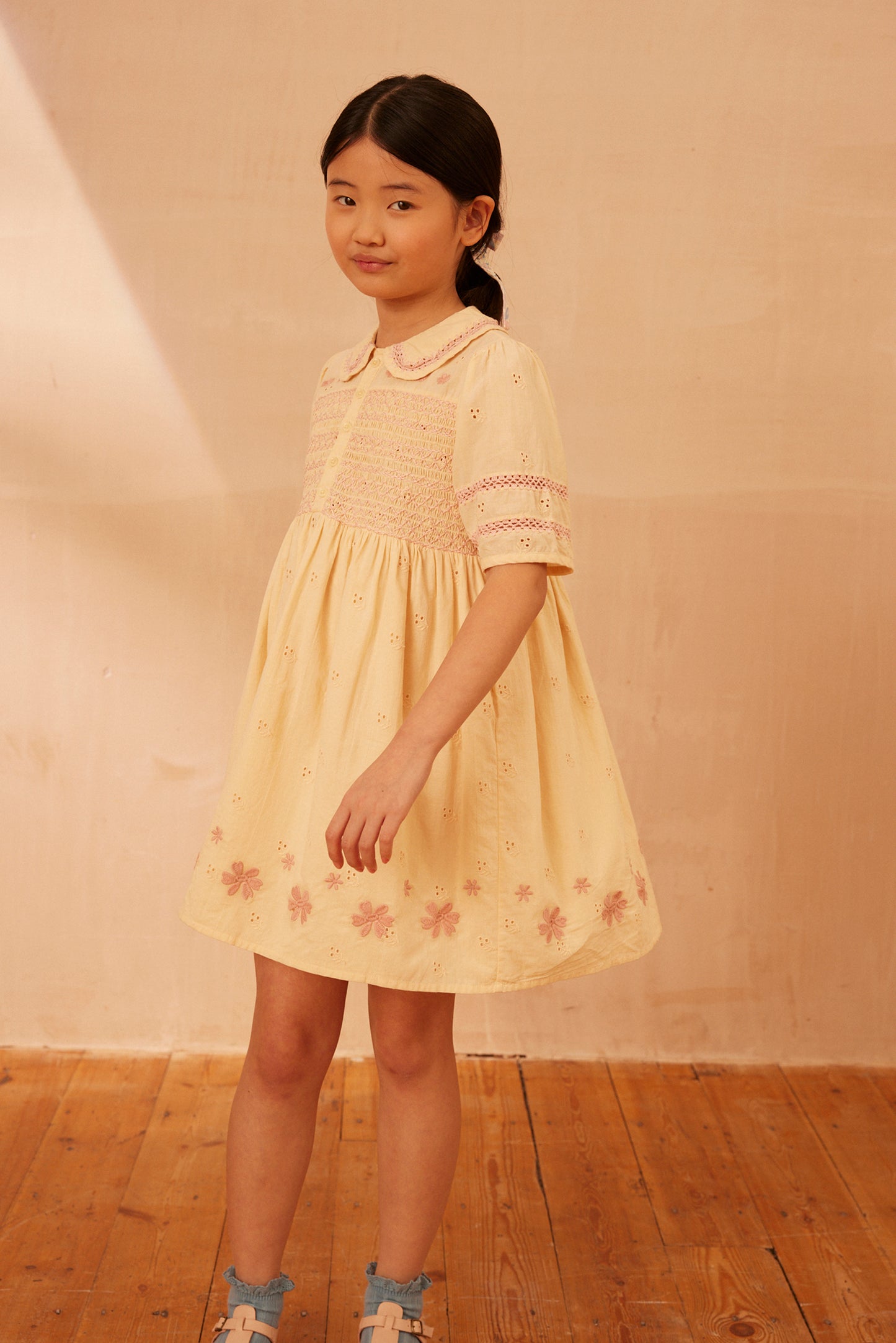 Apolina, Lucie Dress, Milk, Broderie