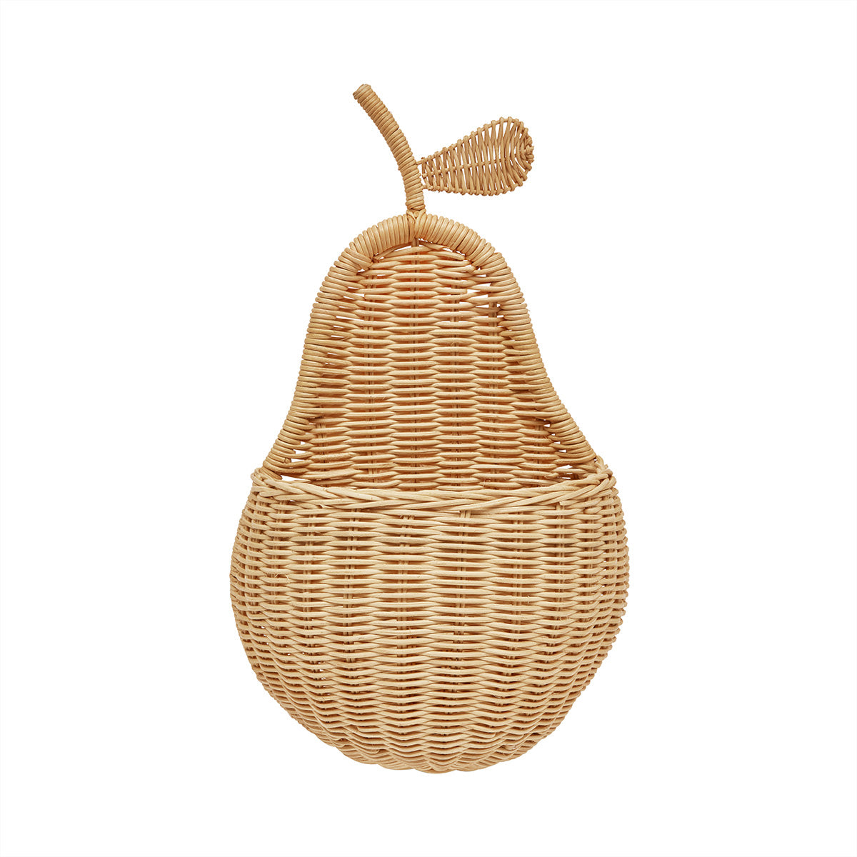 OYOY, Pear Wall Basket, Nature, 100% Rattan