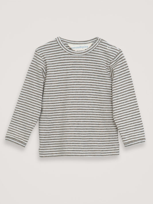 Baby Tee Stripe, Taupe/Offwhite