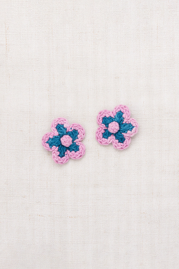 Misha & Puff, Medium Flower Clip Set, Prussian Blue