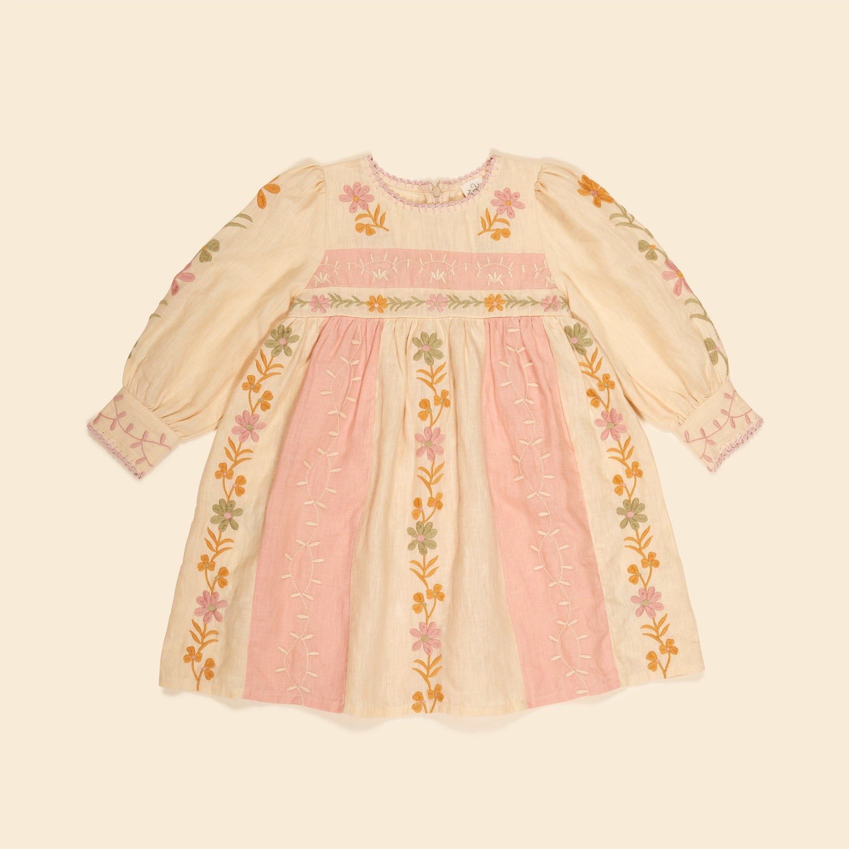 Pascale Dress, Cashew & Ribbon Pink