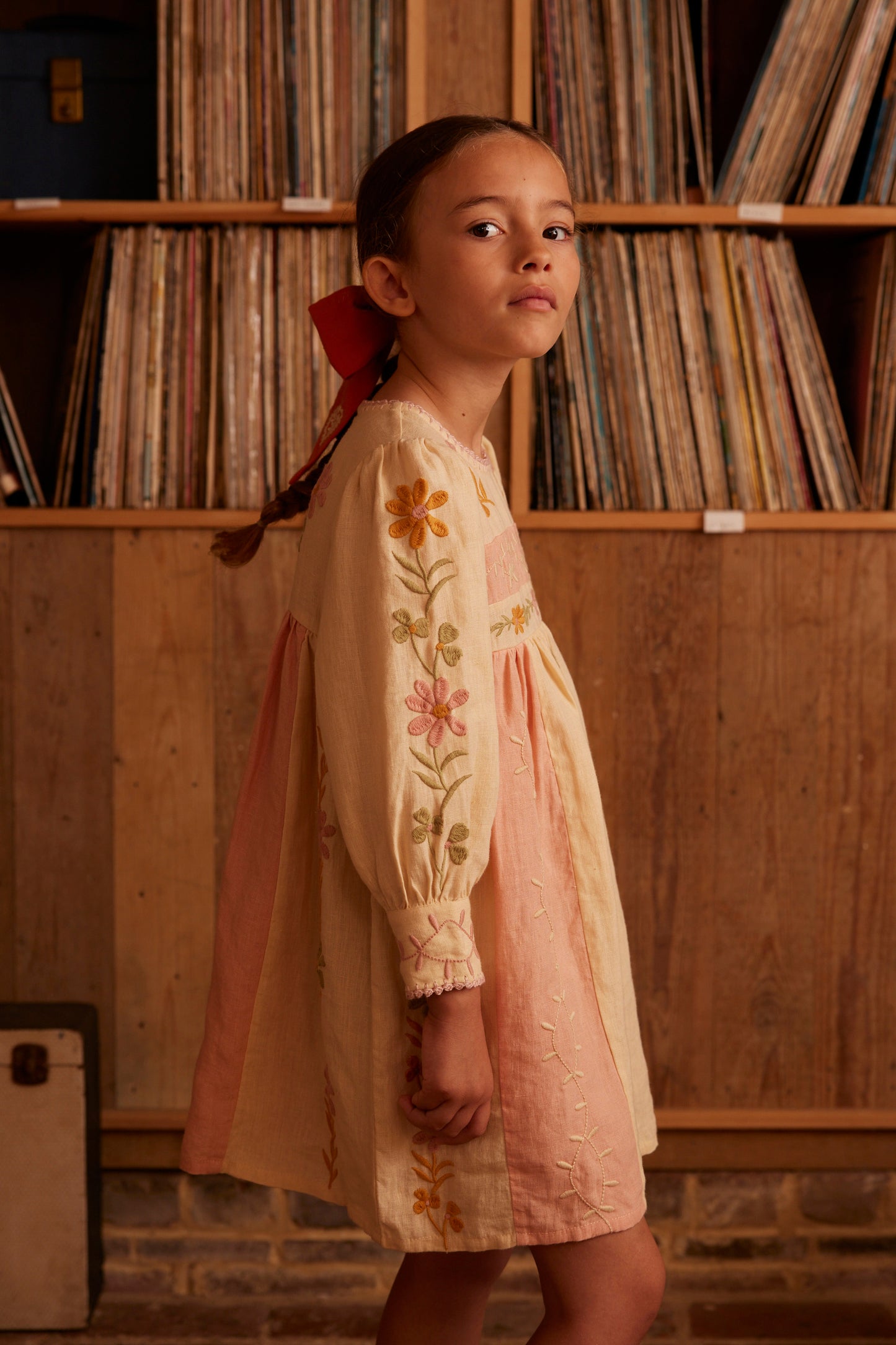 Pascale Dress, Cashew & Ribbon Pink