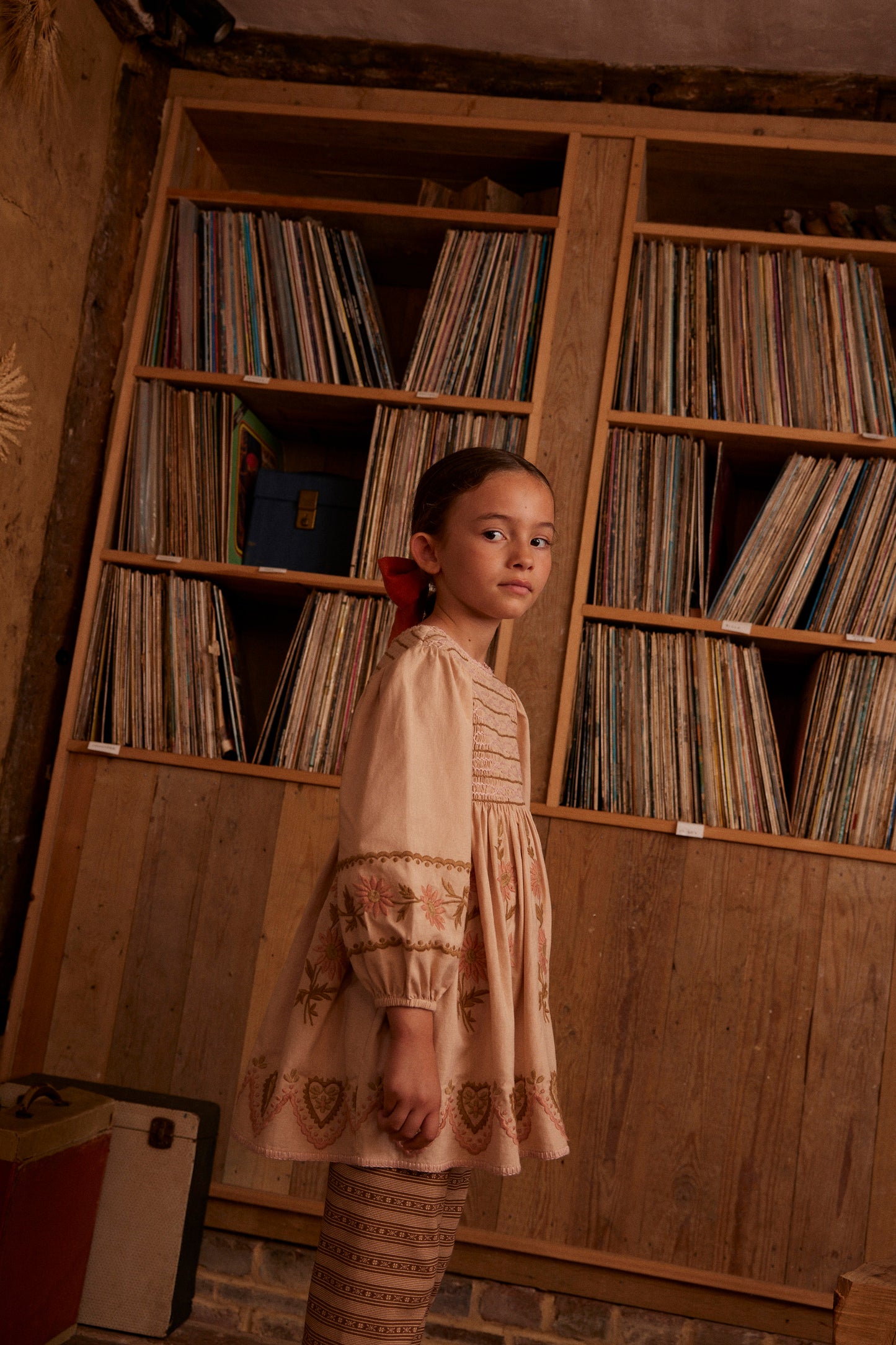 Penny Smock Dress, Pink Beige