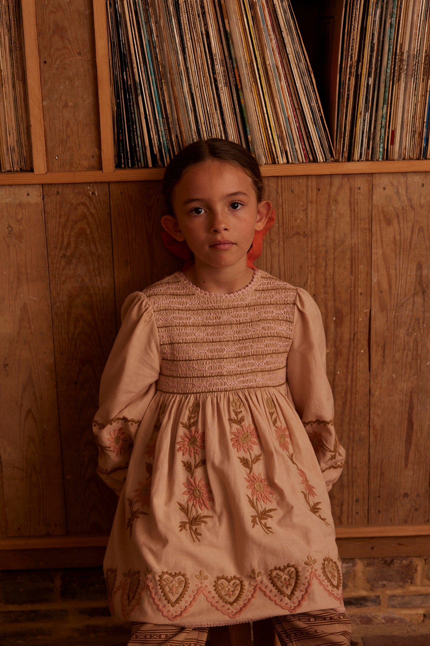 Penny Smock Dress, Pink Beige