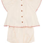 Copenhagen Colors, Seersucker Baby Set w Embroidery, Dusty Rose