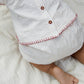 Copenhagen Colors, Seersucker Baby Set w Embroidery, Dusty Rose
