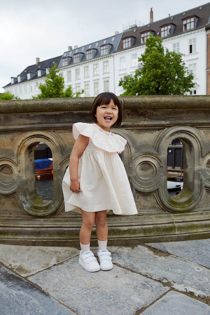 Copenhagen Colors, Seersucker Dress w Heart, Dusty Rose