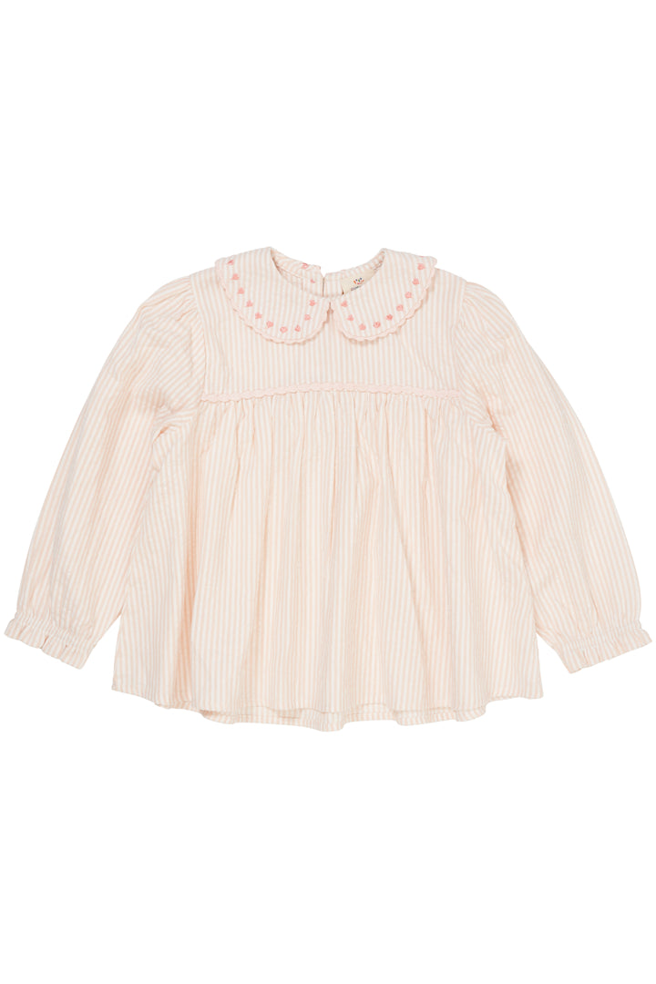 Copenhagen Colors, Seersucker LS Tunic w Hearts, Dusty Rose