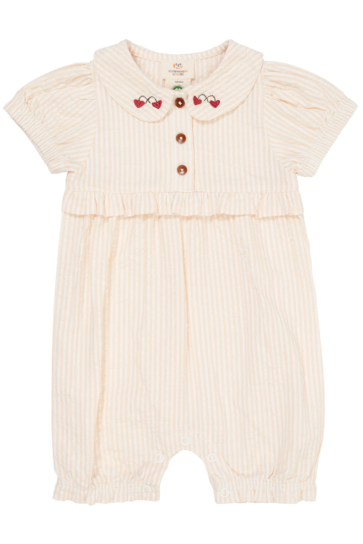Copenhagen Colors, Seersucker Romper w Embroidery