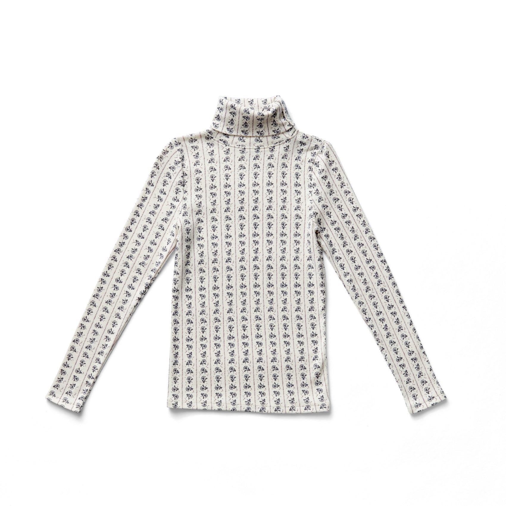 Soor Ploom, Kids Snap Turtleneck, Thistle Print, Dusk