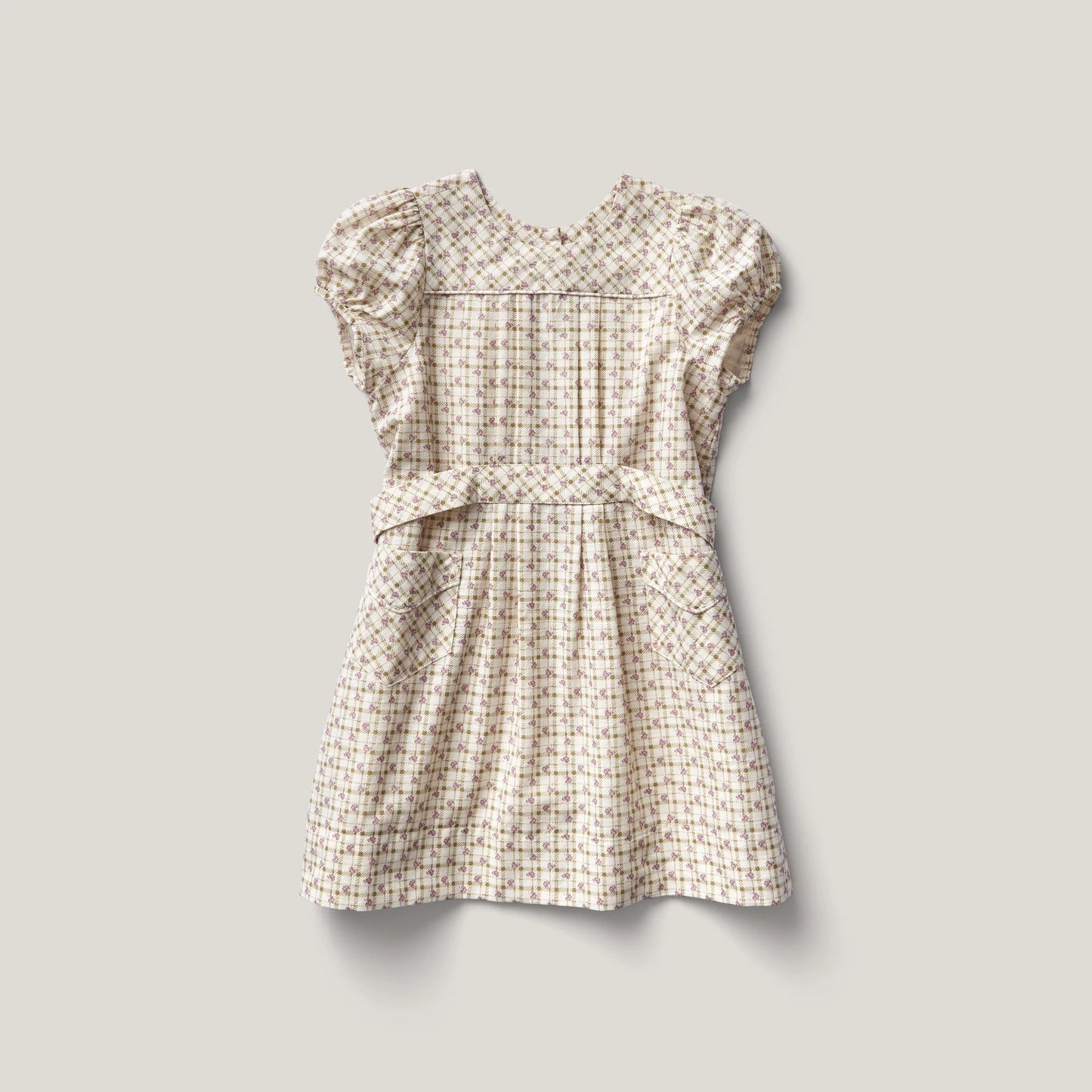 Ismay Dress, Checker Rose Print, Zinnia