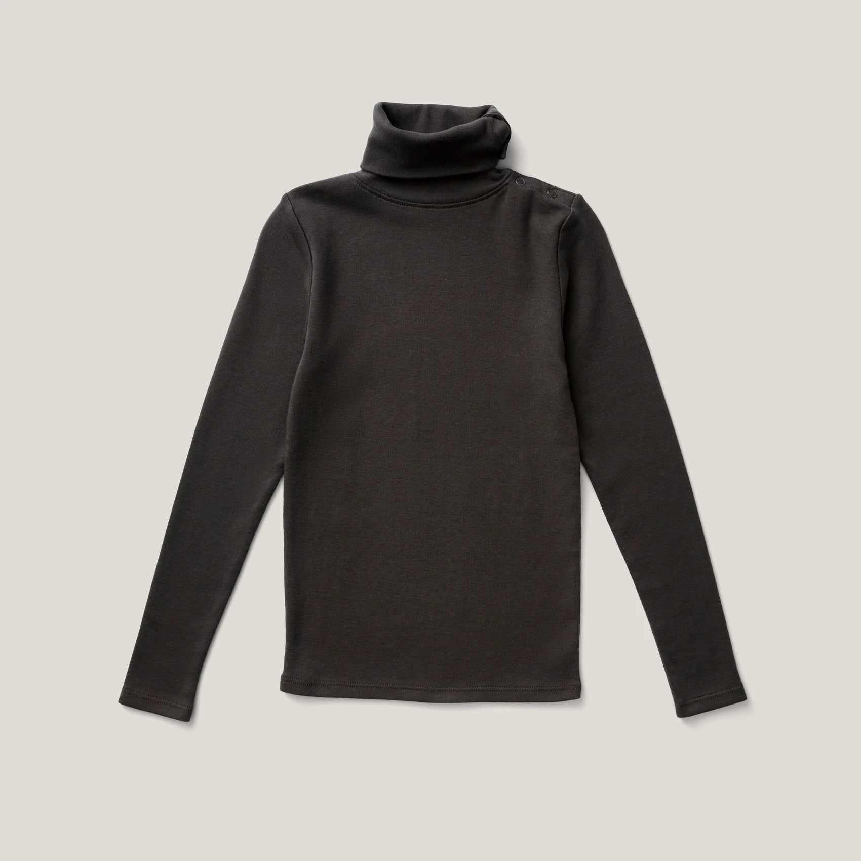 Snap Turtleneck, Shale. 100% Organic Pima Cotton