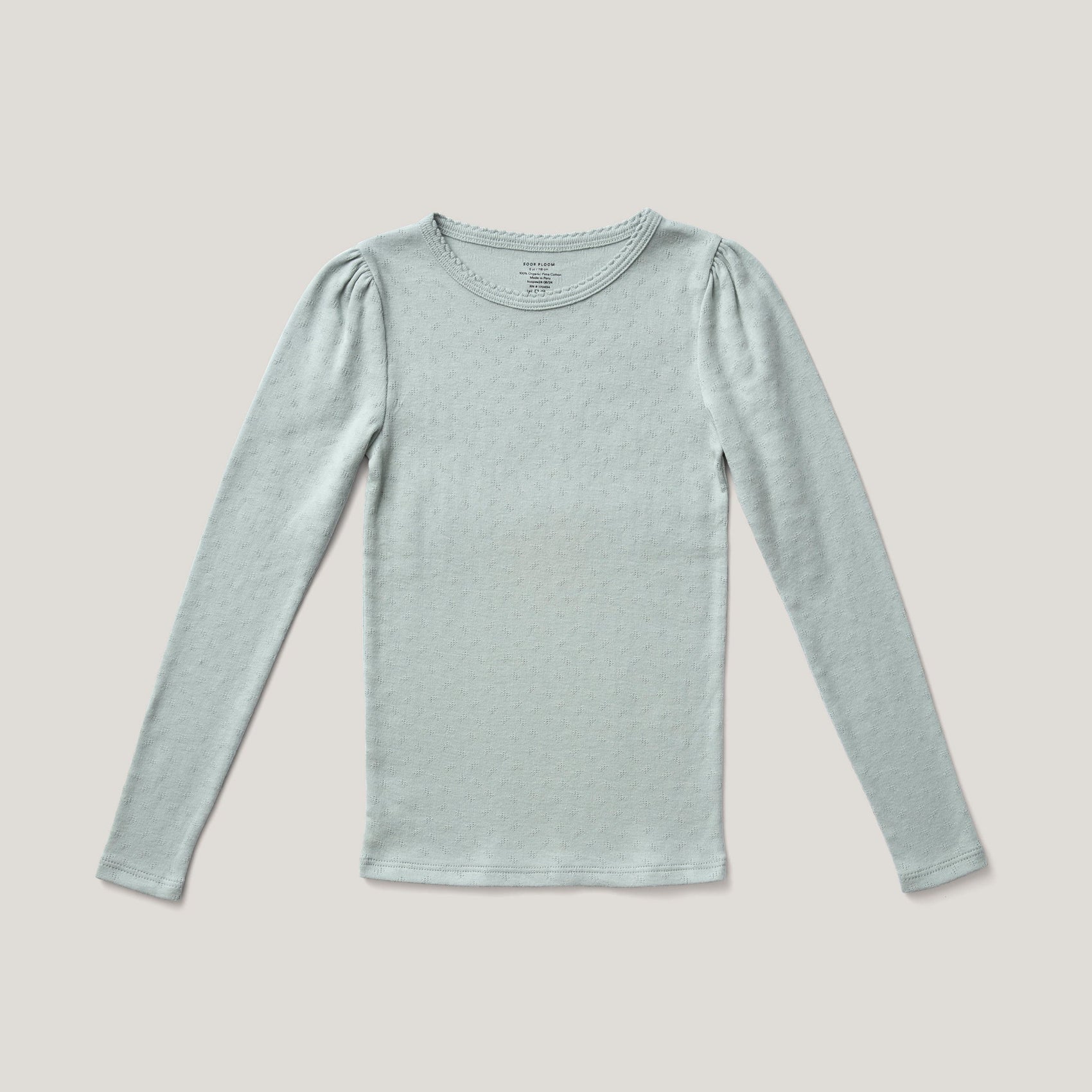 Pouf Tee, Oasis Pointelle. 100% Organic Pima Cotton