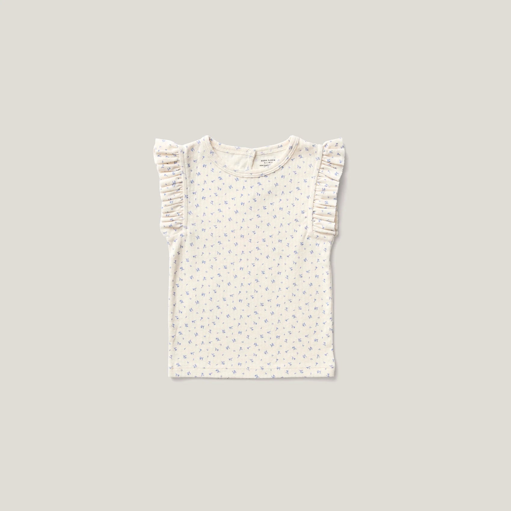 Soor Ploom, Frill Tee, Frolic Print Pointelle, Blueberry