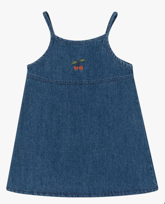 Konges Sløjd, Magot Strap Dress Gots, Denim Blue, 100% Organic Cotton