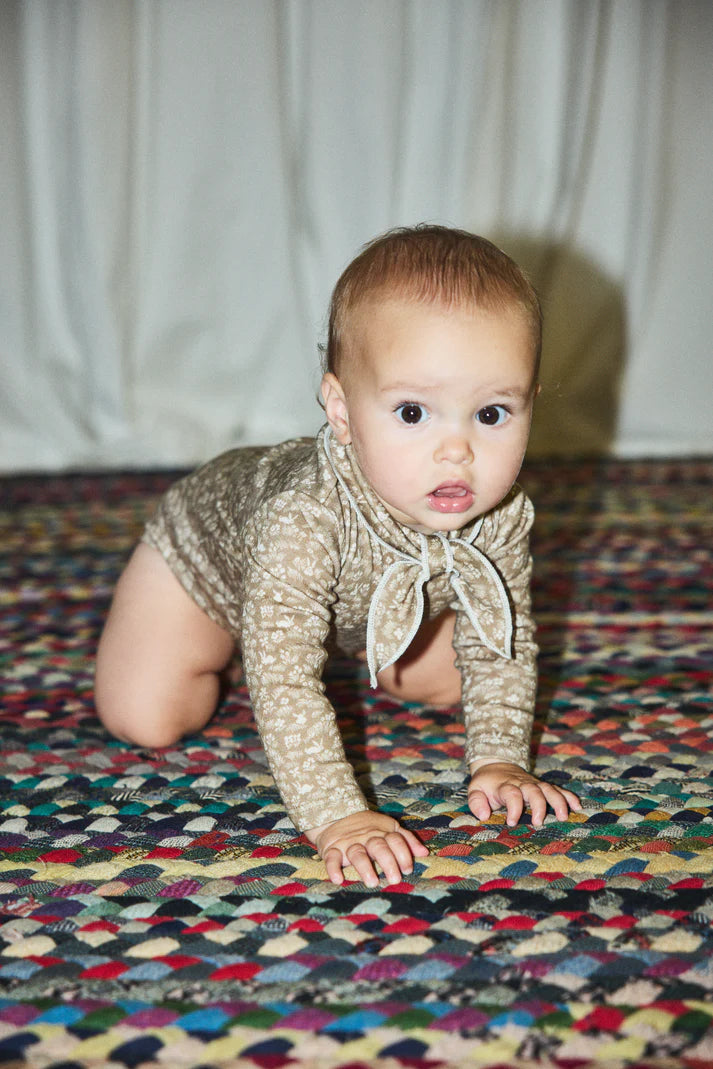 Baby Long Sleeve Scout Onesie, Kelp Bunny Meadow