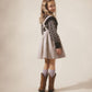 Soor Ploom, Girls Skirt, Mavis, Needlepoint Print, Dusk