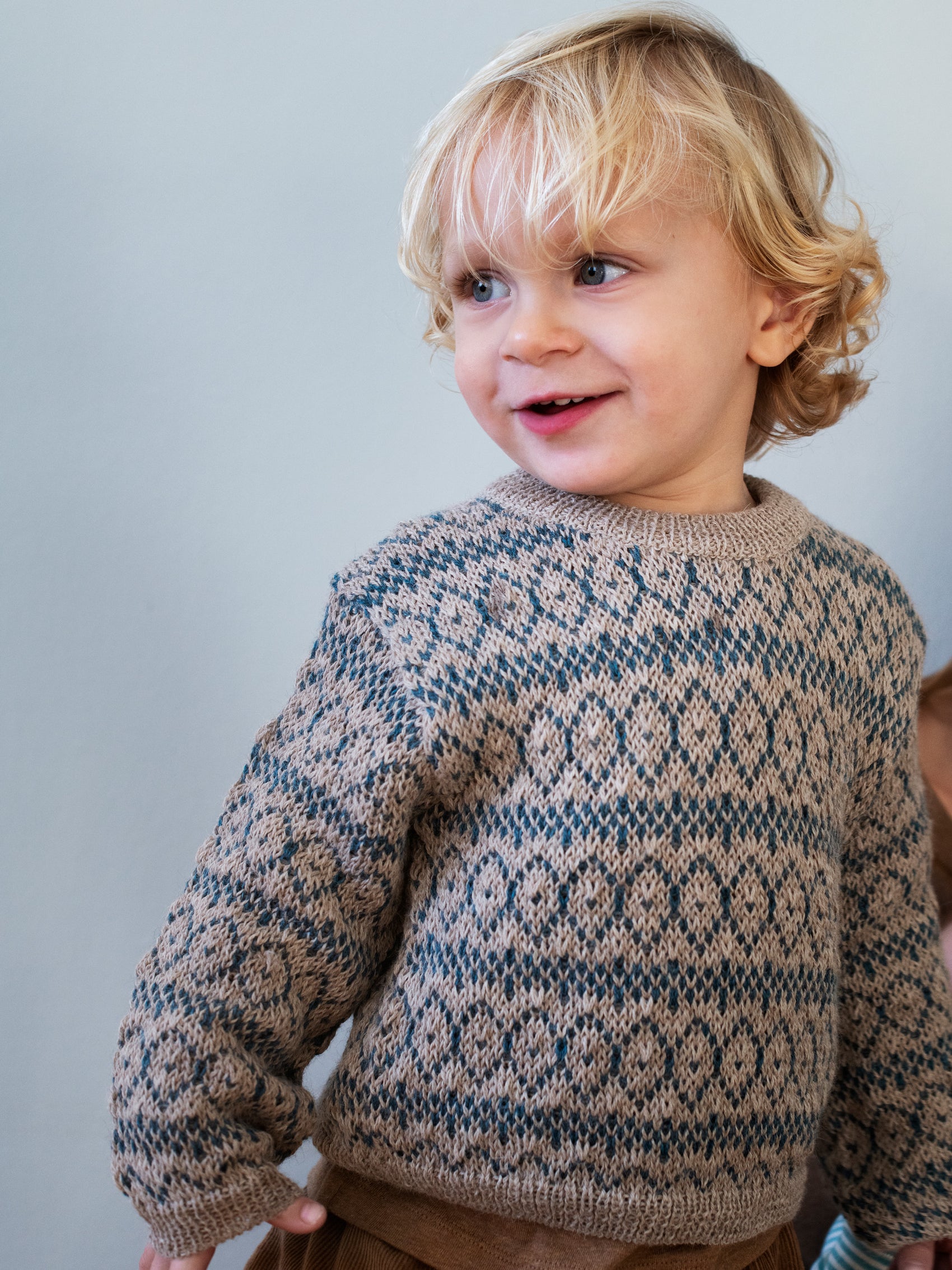 Alpaca Pattern Sweater, Dark Reef, 100% Baby Alpaca