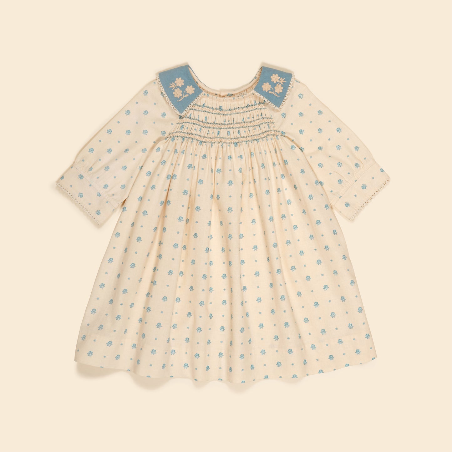 Willow Smock Shift Dress, Meadow Calico, Cashew