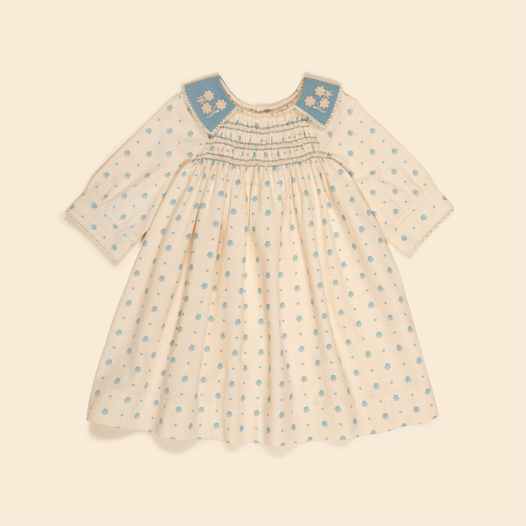 Willow Smock Shift Dress, Meadow Calico, Cashew
