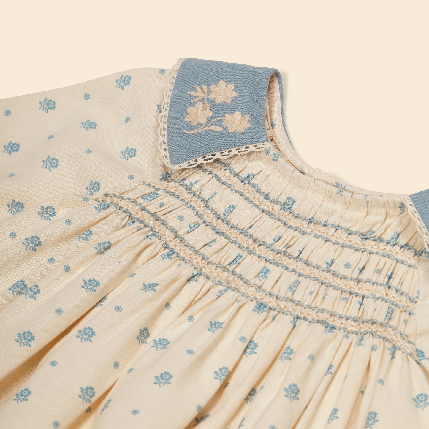 Willow Smock Shift Dress, Meadow Calico, Cashew