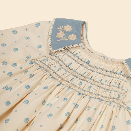 Willow Smock Shift Dress, Meadow Calico, Cashew