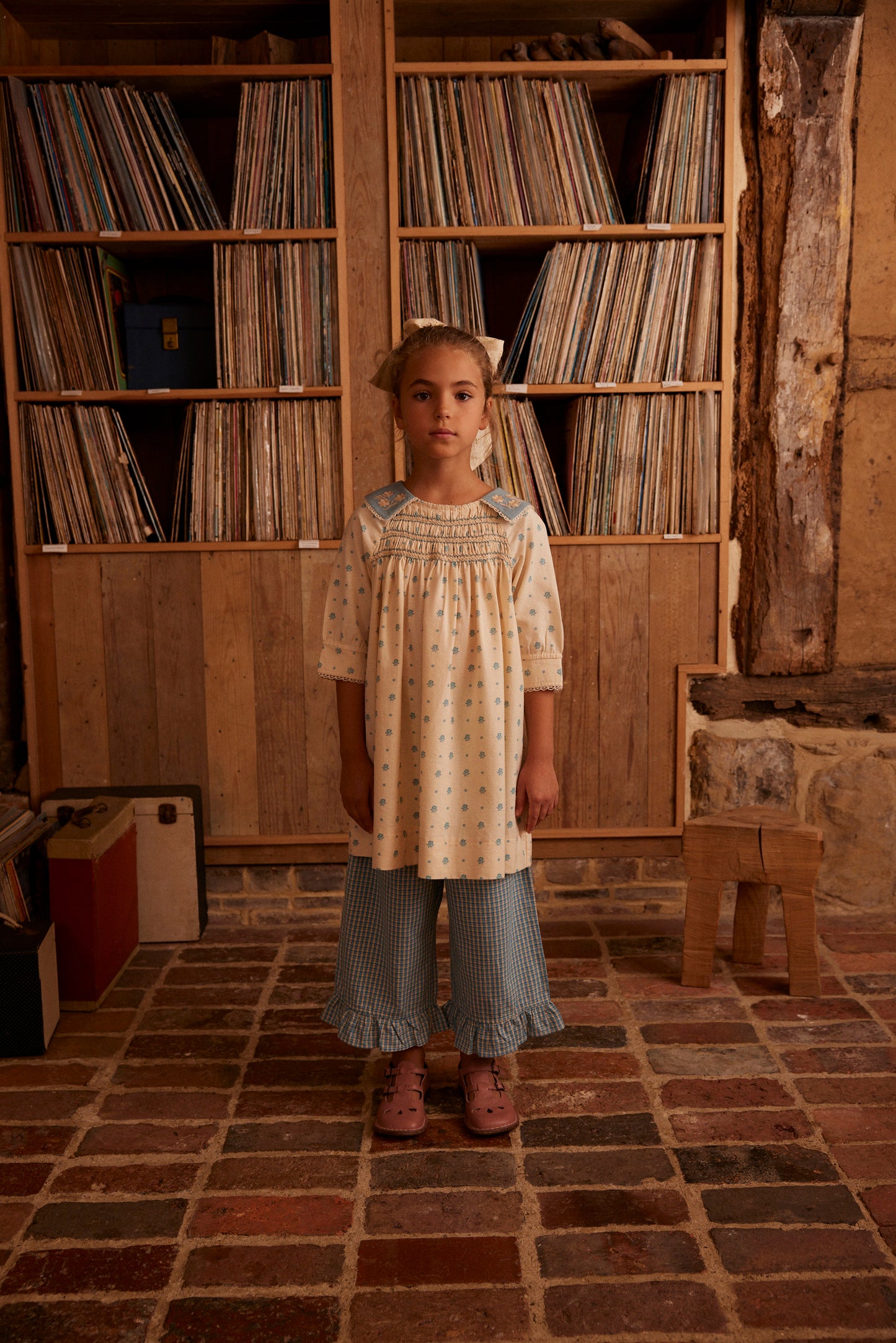 Willow Smock Shift Dress, Meadow Calico, Cashew