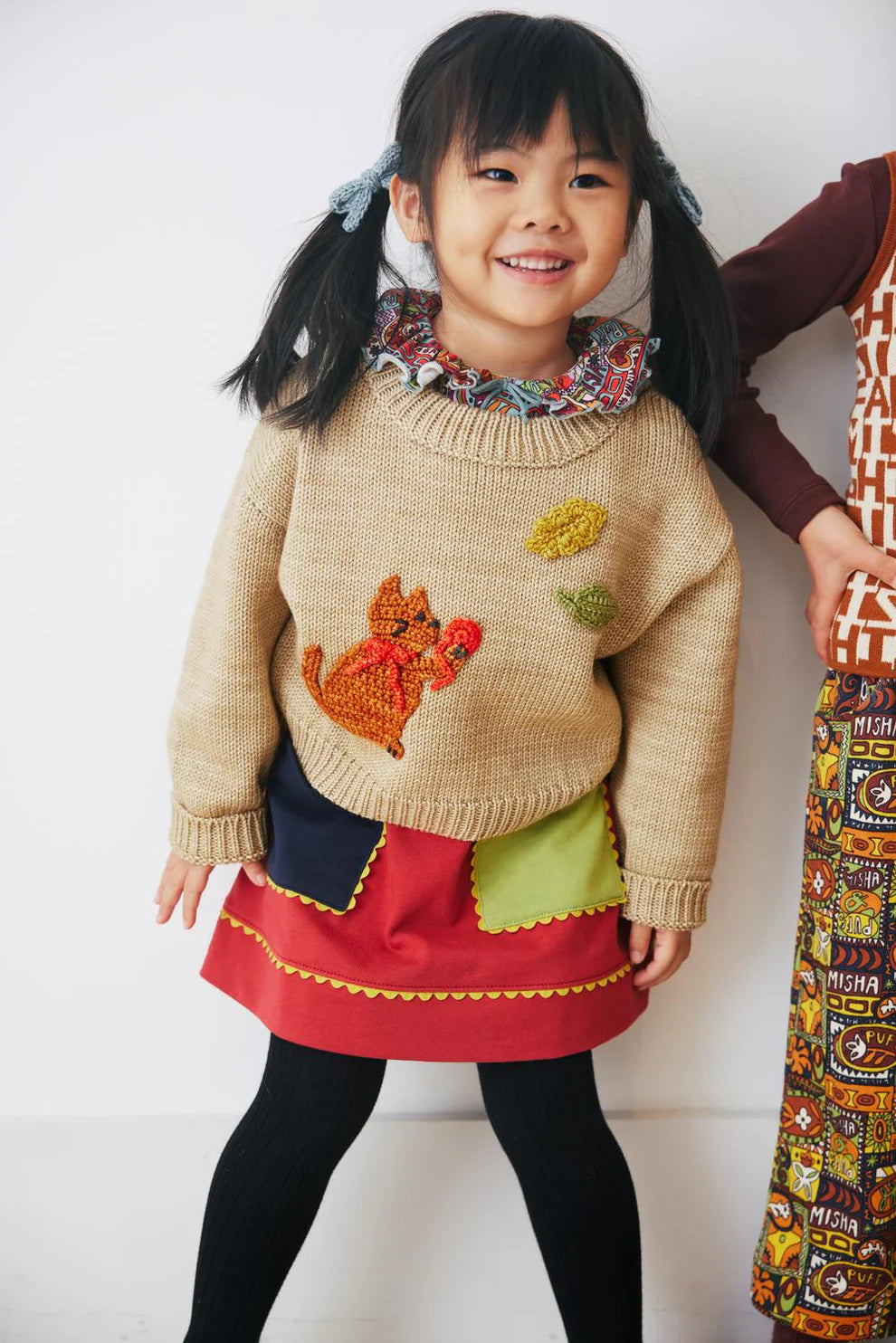 Misha & Puff, Kids Crewneck, Meadow, Alabaster