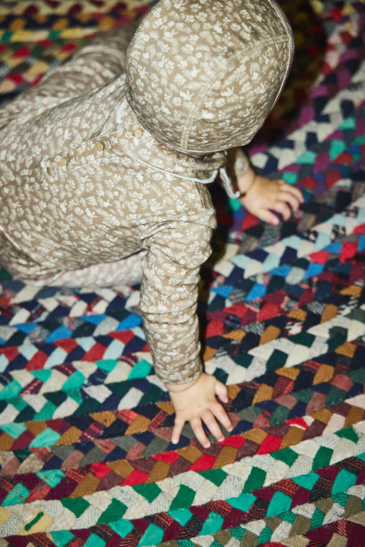 Baby Long Sleeve Scout Onesie, Kelp Bunny Meadow