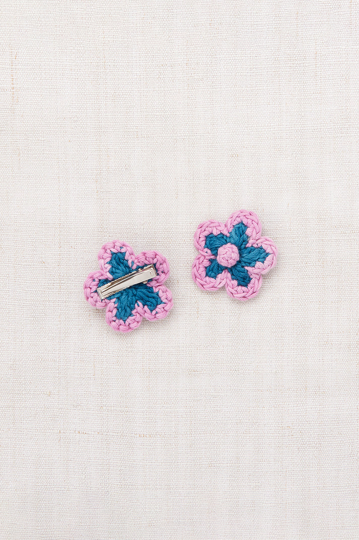 Misha & Puff, Medium Flower Clip Set, Prussian Blue