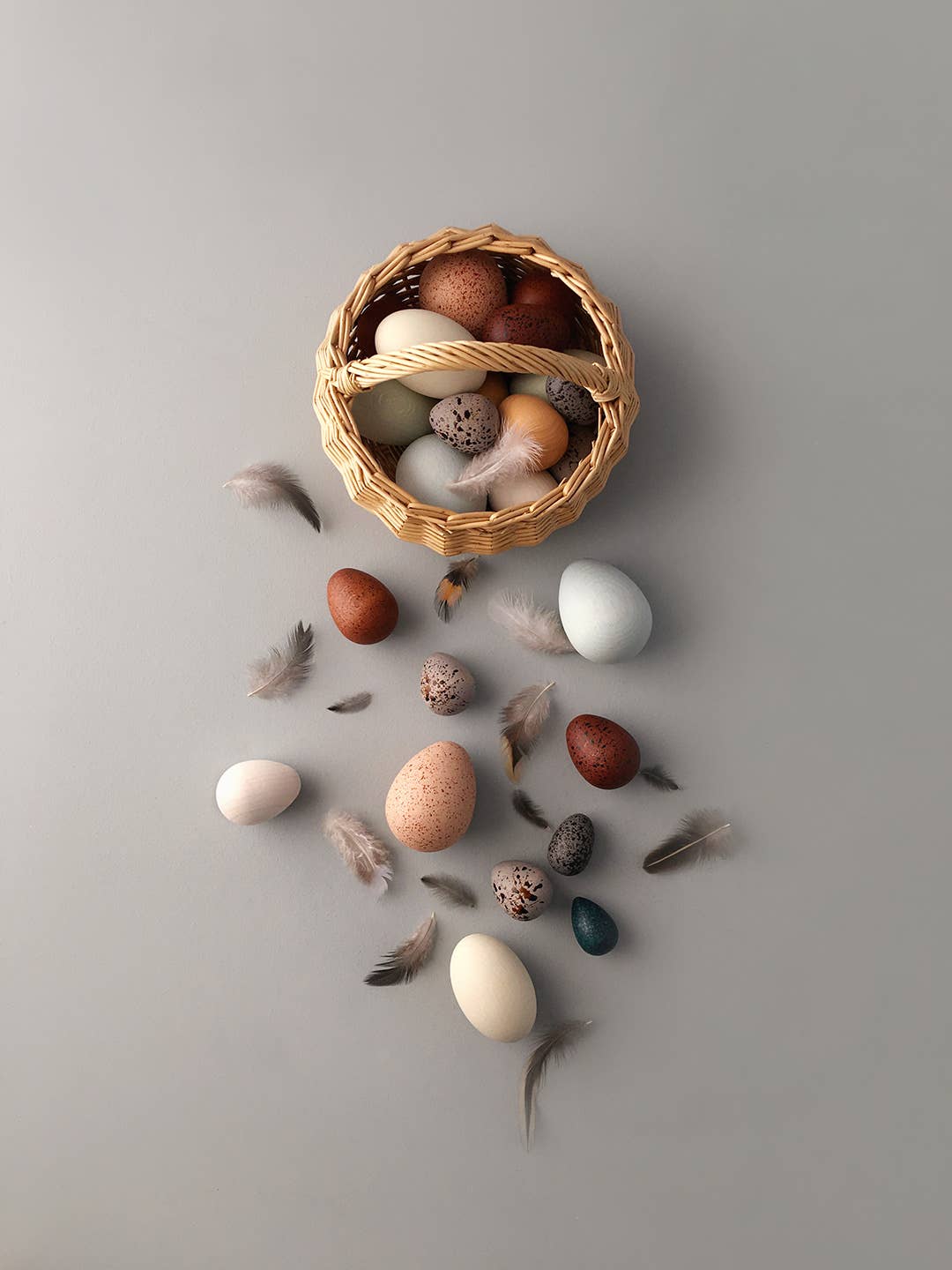 A Dozen Bird Eggs in a Basket, Wooden Play Set