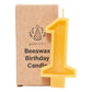Handmade Beeswax Number Candles, 0–6, Pure Beeswax with Cotton Wick