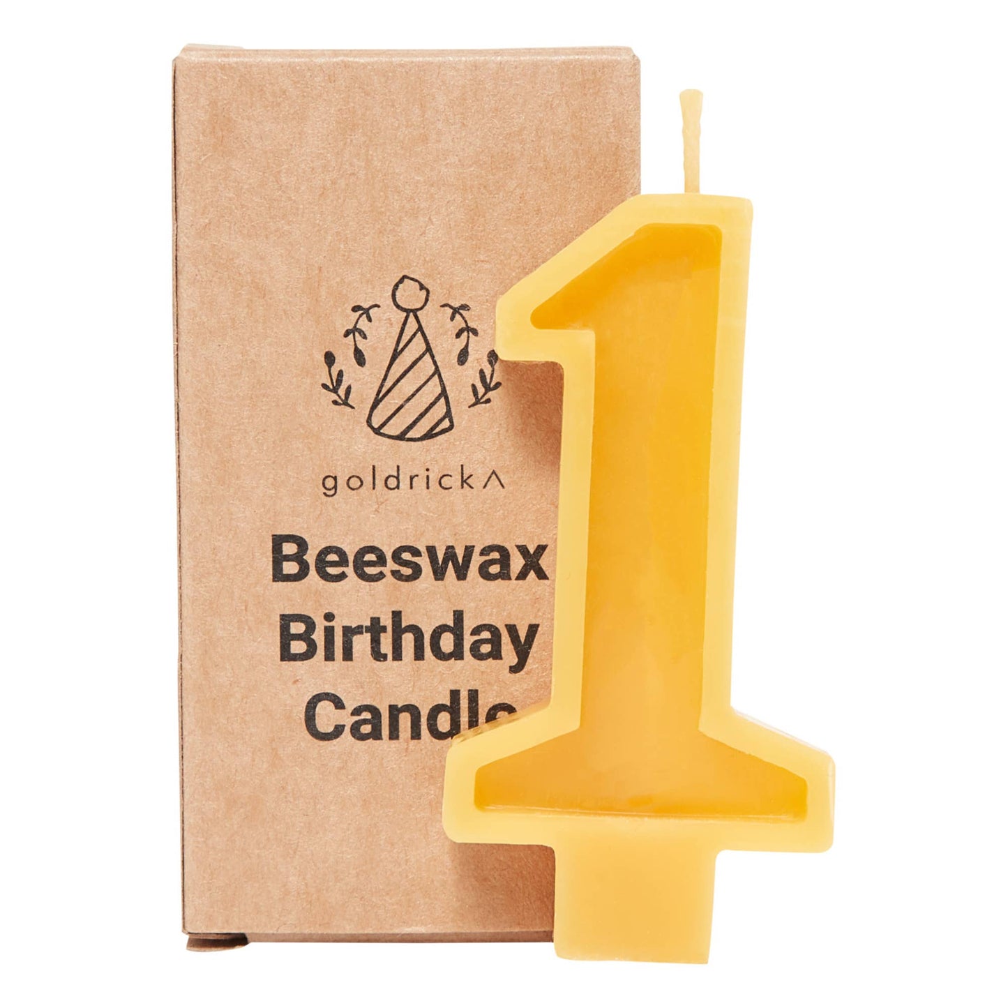 Handmade Beeswax Number Candles, 0–6, Pure Beeswax with Cotton Wick