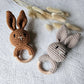 Handmade Crochet Rattle Bunny - Sand