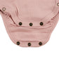 Merino Wool Baby Wrap Bodysuit, Long Sleeve, Misty Rose