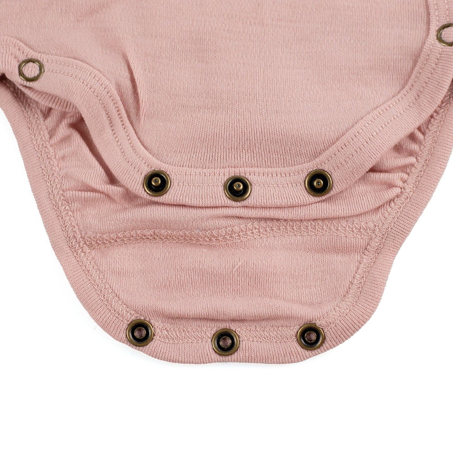 Merino Wool Baby Wrap Bodysuit, Long Sleeve, Misty Rose