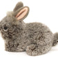 Angora Rabbit Plush, Lying, Gray, 18 cm, Super Soft & Recycled Filling
