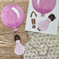 Cut-Out Balloon Girl, Mobile, Purple