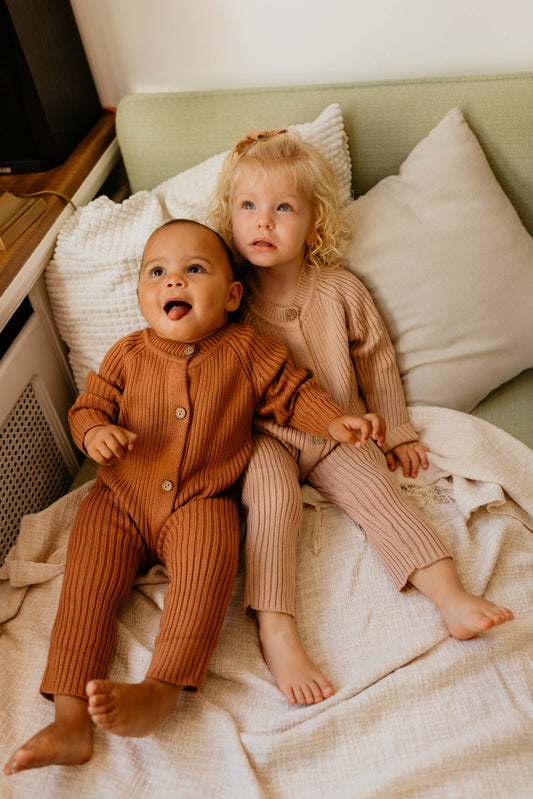 Ava Knit Onesie, Nude