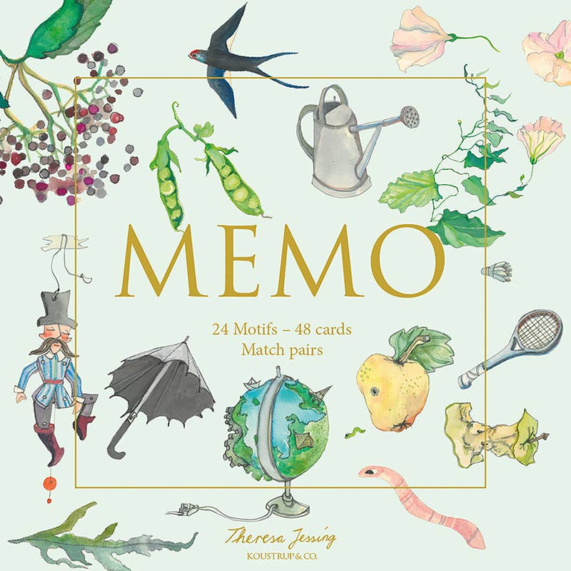 Memory Game, Joys of the Garden, 24 Pairs, Illustrated by Theresa Jessing