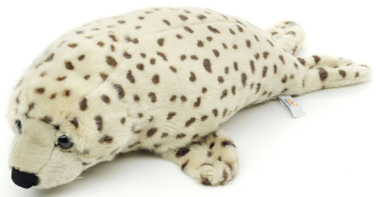 Grey-Dotted Seal Plush, Large, 46 cm, Super Soft & Recycled Filling
