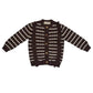 Alba Striped Frill Cardigan, Brown