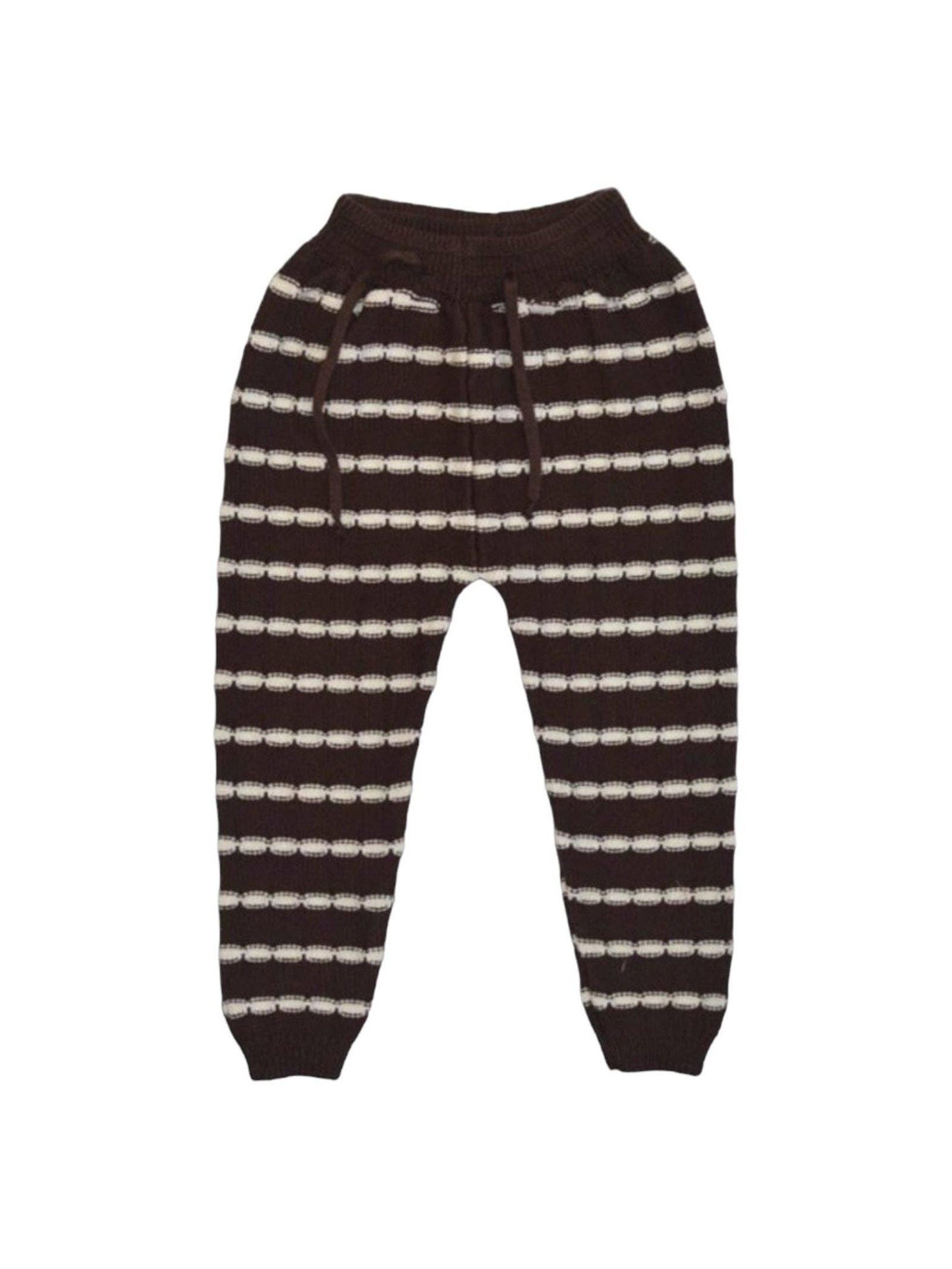 Alba Striped Knit Trousers, Brown
