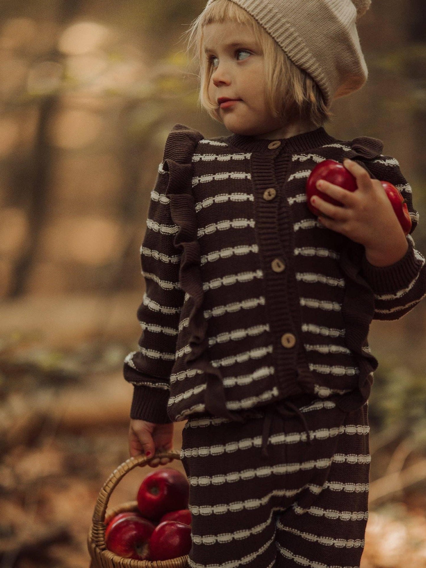 Alba Striped Knit Trousers, Brown