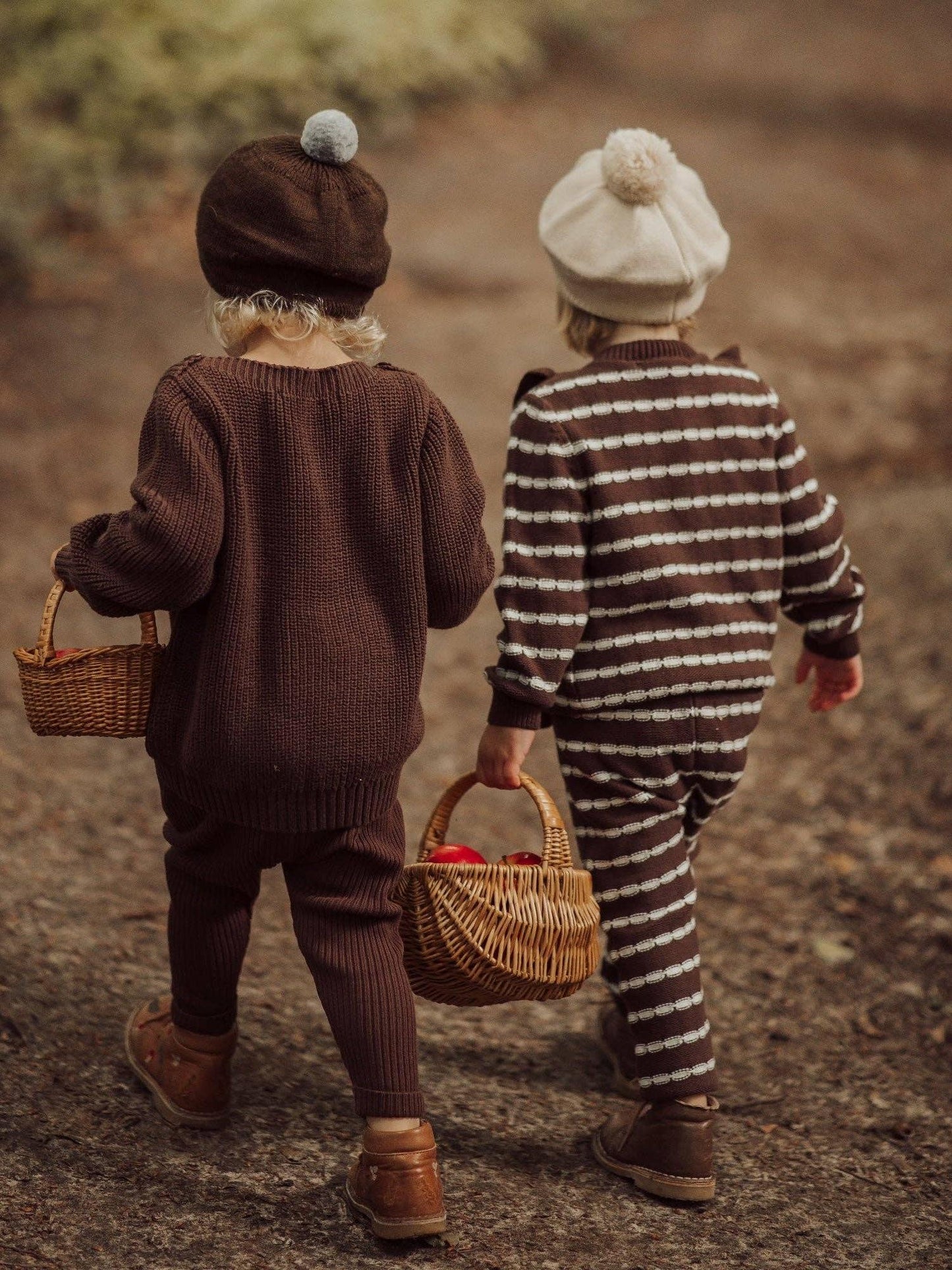 Alba Striped Knit Trousers, Brown