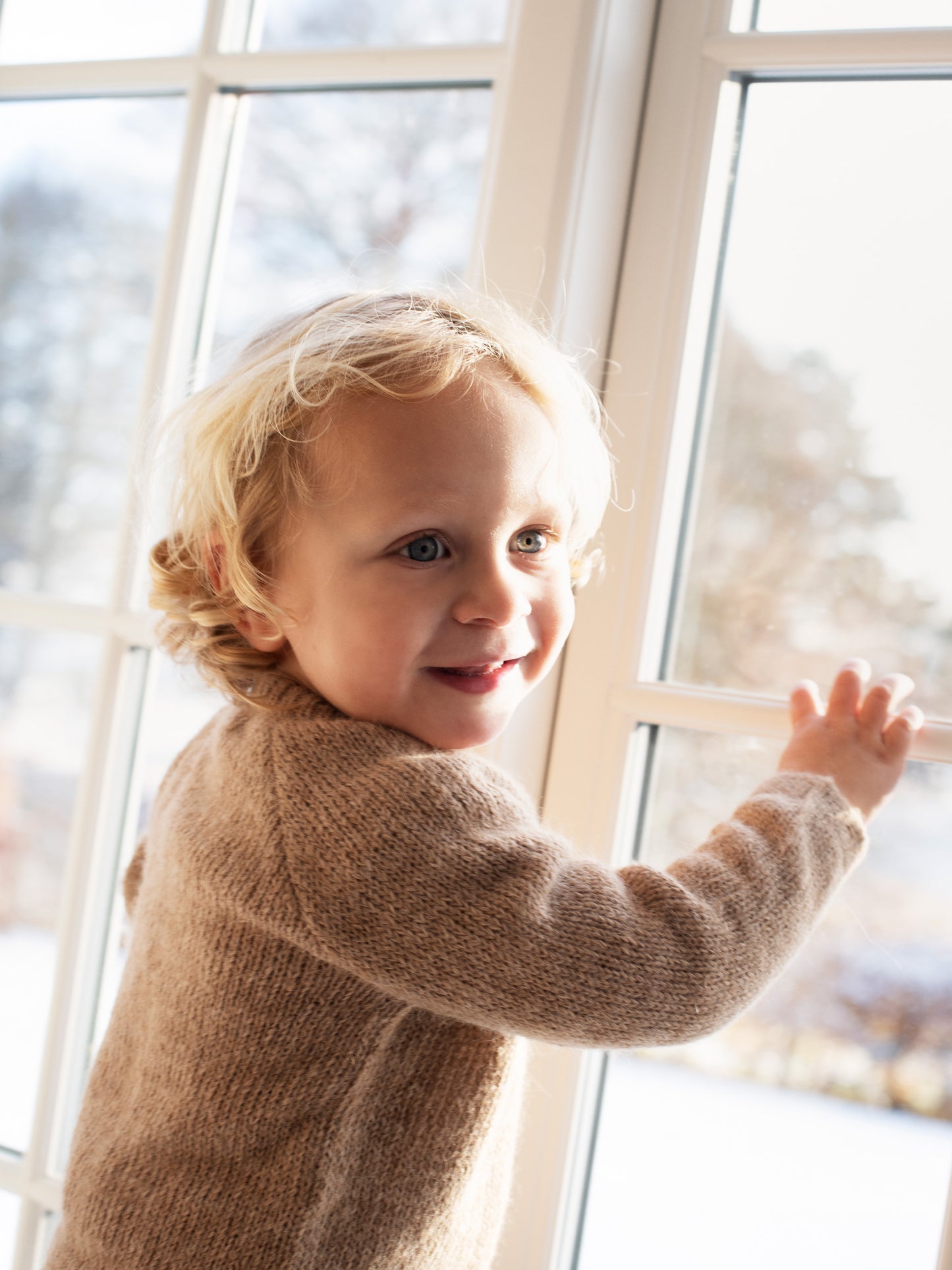 Alpaca Suri Cardigan, Beige